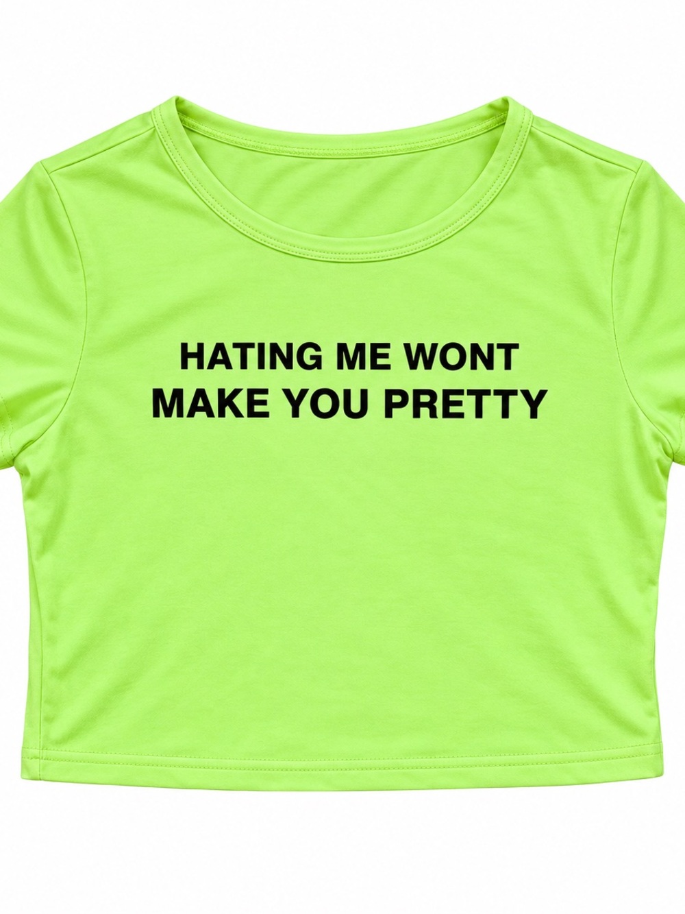 SHEIN Neon Lime Graphic Crop Top Size L